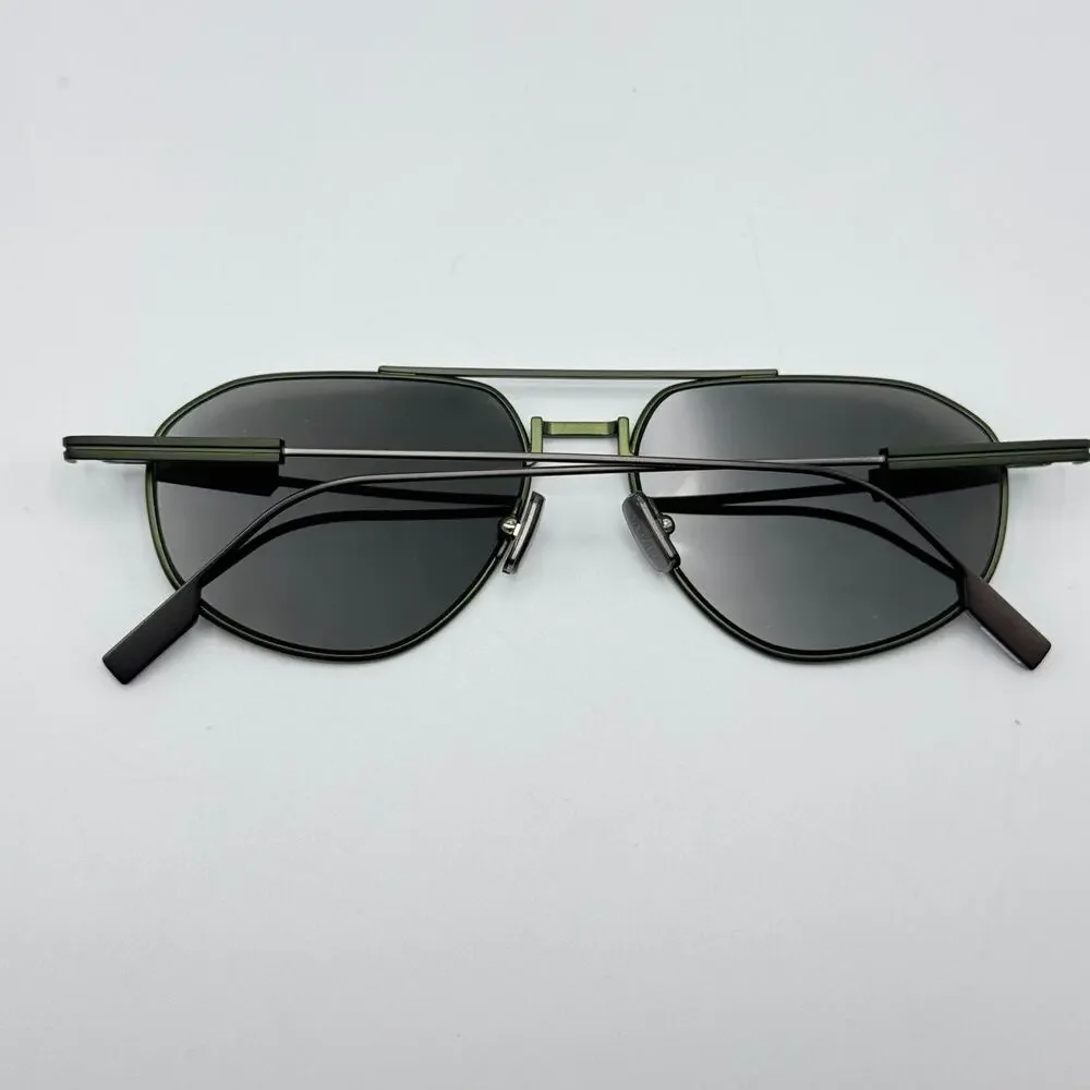 Ermenegildo Zegna Sunglasses EZ0289 97N Matte Dark Green Frame Green Lens 56mm